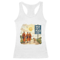 Walk For Peace Aloka the Dog and Monks Racerback Tank Top
