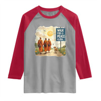 Walk For Peace Aloka the Dog and Monks Raglan Shirt
