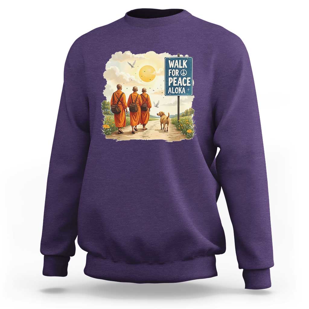 Walk For Peace Aloka the Dog and Monks Sweatshirt