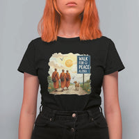 Walk For Peace Aloka the Dog and Monks T Shirt For Women