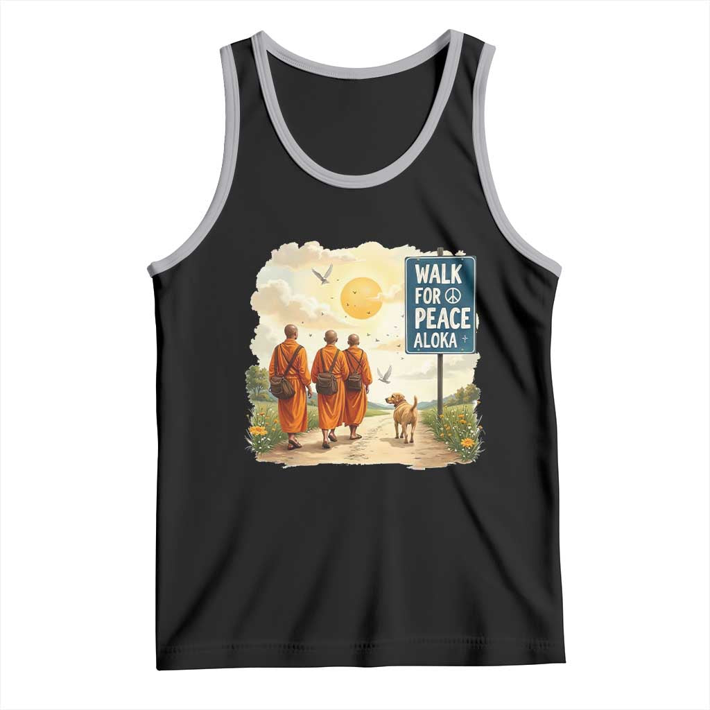 Walk For Peace Aloka the Dog and Monks Tank Top