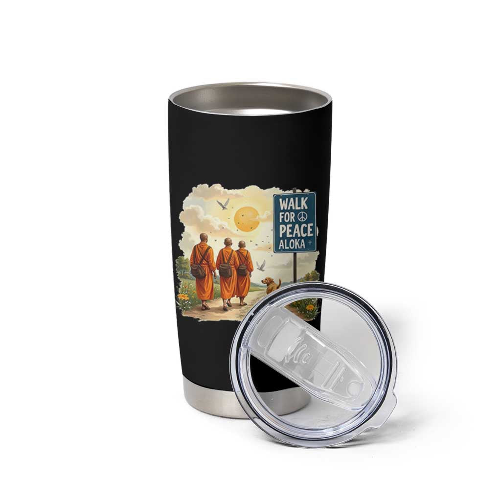 Walk For Peace Aloka the Dog and Monks Tumbler Cup