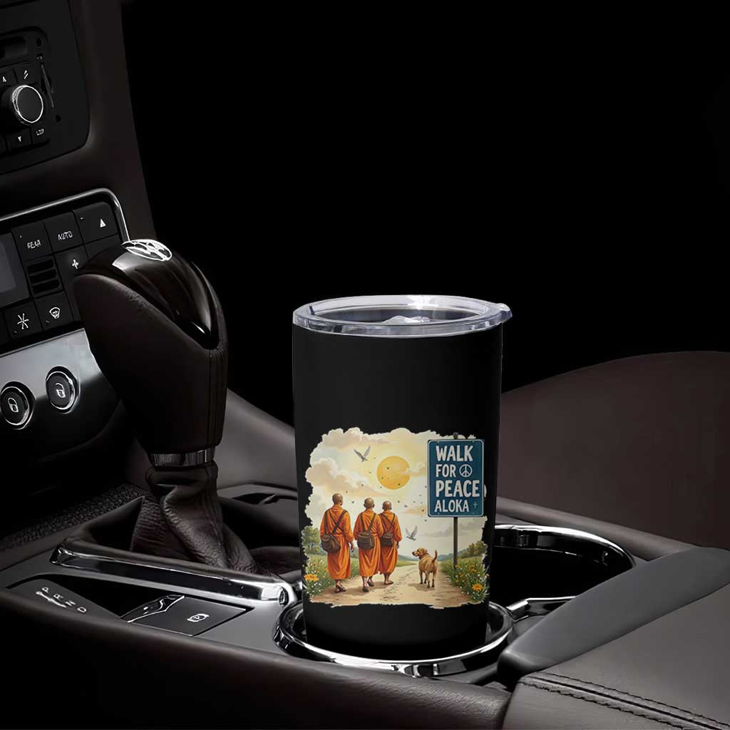 Walk For Peace Aloka the Dog and Monks Tumbler Cup