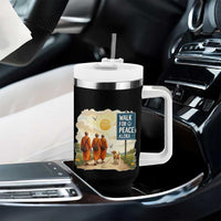Walk For Peace Aloka the Dog and Monks Tumbler With Handle