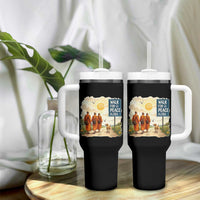 Walk For Peace Aloka the Dog and Monks Tumbler With Handle