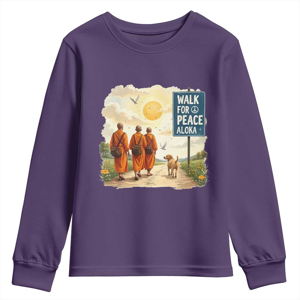 Walk For Peace Aloka the Dog and Monks Youth Sweatshirt