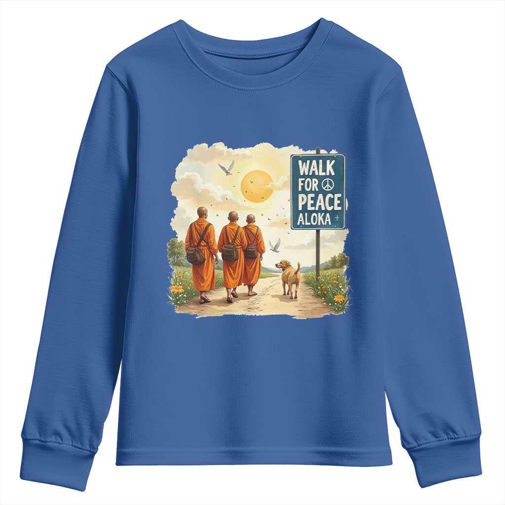 Walk For Peace Aloka the Dog and Monks Youth Sweatshirt
