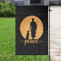 Monk and Dog Silhouette Peace Garden Flag Spiritual Walk for Peace Sunset - Wonder Print Shop