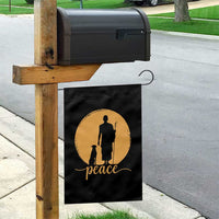 Monk and Dog Silhouette Peace Garden Flag Spiritual Walk for Peace Sunset - Wonder Print Shop