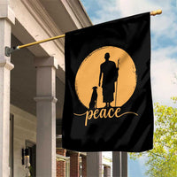 Monk and Dog Silhouette Peace Garden Flag Spiritual Walk for Peace Sunset - Wonder Print Shop