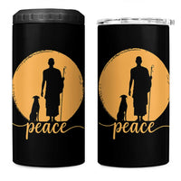 Monk and Dog Silhouette Peace 4 in 1 Can Cooler Tumbler Spiritual Walk for Peace Sunset - Wonder Print Shop