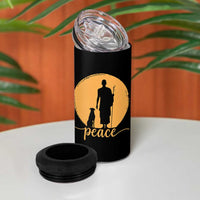 Monk and Dog Silhouette Peace 4 in 1 Can Cooler Tumbler Spiritual Walk for Peace Sunset - Wonder Print Shop