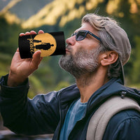Monk and Dog Silhouette Peace 4 in 1 Can Cooler Tumbler Spiritual Walk for Peace Sunset - Wonder Print Shop