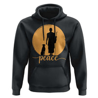 Monk and Dog Silhouette Peace Hoodie Spiritual Walk for Peace Sunset - Wonder Print Shop