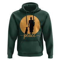 Monk and Dog Silhouette Peace Hoodie Spiritual Walk for Peace Sunset - Wonder Print Shop