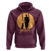 Monk and Dog Silhouette Peace Hoodie Spiritual Walk for Peace Sunset - Wonder Print Shop