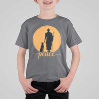 Monk and Dog Silhouette Peace T Shirt For Kid Spiritual Walk for Peace Sunset - Wonder Print Shop