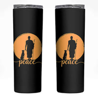 Monk and Dog Silhouette Peace Skinny Tumbler Spiritual Walk for Peace Sunset - Wonder Print Shop
