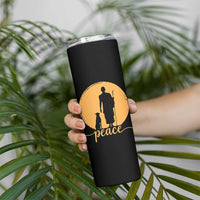 Monk and Dog Silhouette Peace Skinny Tumbler Spiritual Walk for Peace Sunset - Wonder Print Shop