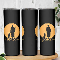 Monk and Dog Silhouette Peace Skinny Tumbler Spiritual Walk for Peace Sunset - Wonder Print Shop