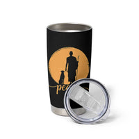 Monk and Dog Silhouette Peace Tumbler Cup Spiritual Walk for Peace Sunset - Wonder Print Shop
