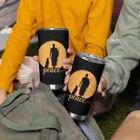 Monk and Dog Silhouette Peace Tumbler Cup Spiritual Walk for Peace Sunset - Wonder Print Shop
