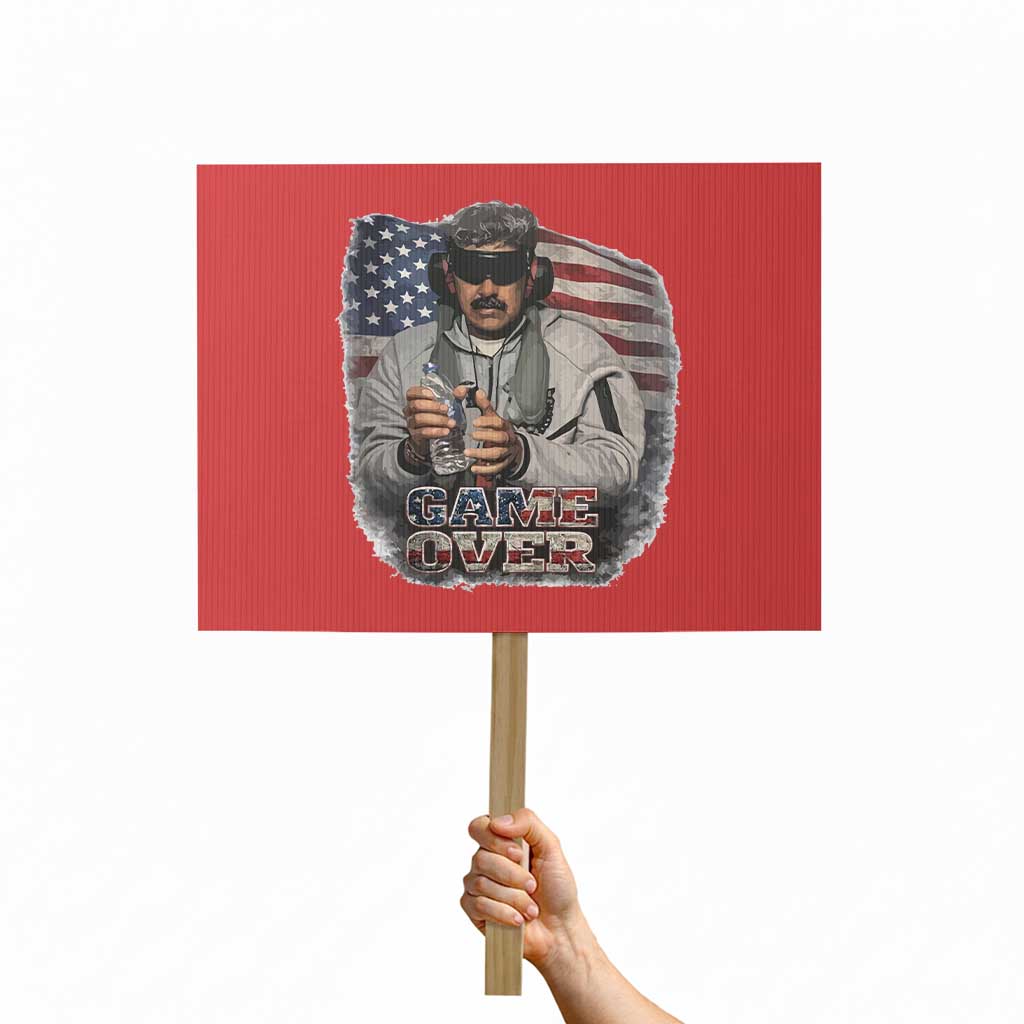 Game Over Maduro Dictator Protest Sign Political Justice American Flag Politics Satire