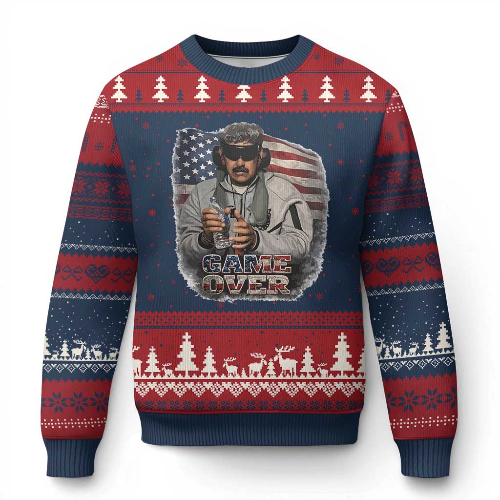 Game Over Maduro Dictator Ugly Christmas Sweater Political Justice American Flag Politics Satire - Wonder Print Shop