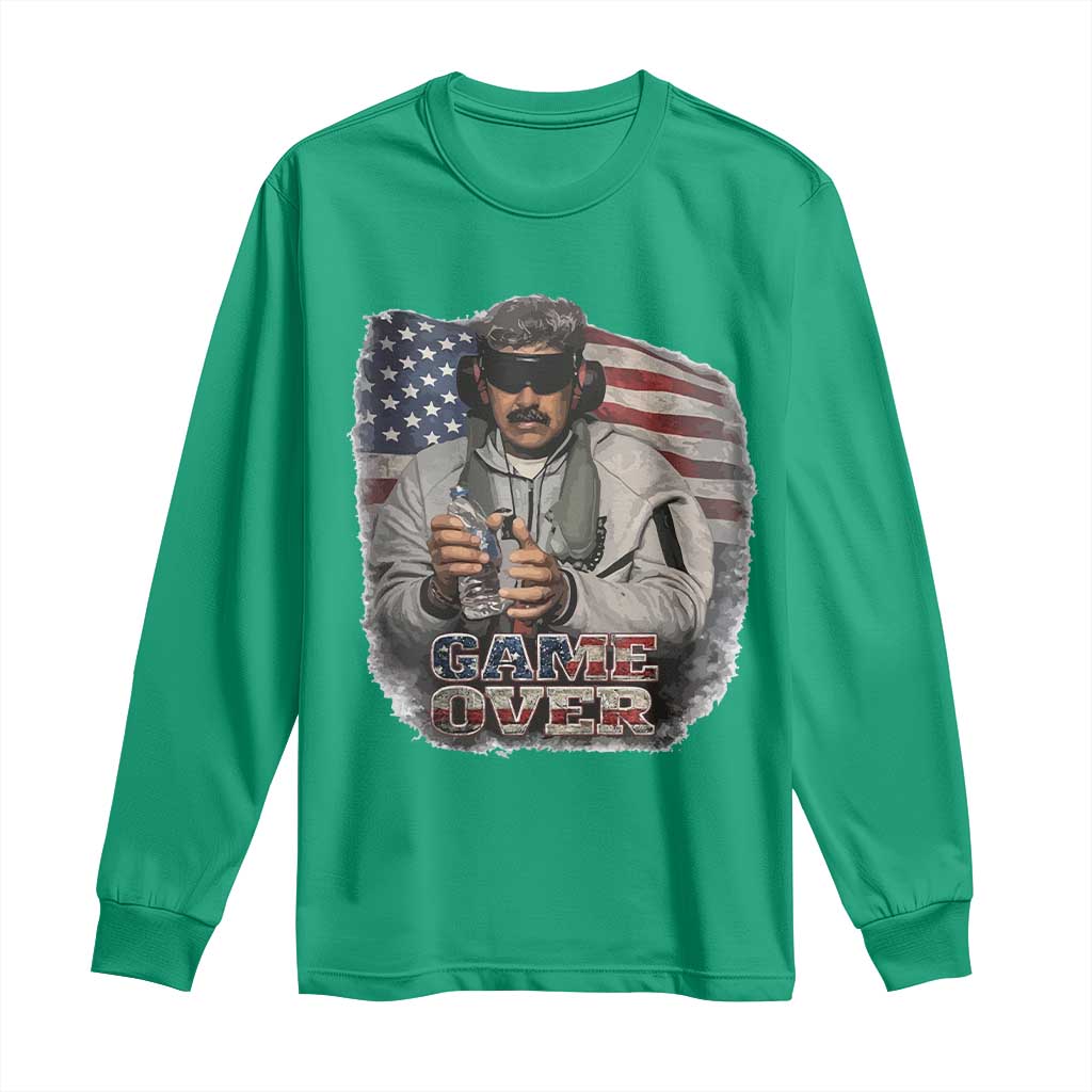 Game Over Maduro Dictator Long Sleeve Shirt Political Justice American Flag Politics Satire - Wonder Print Shop