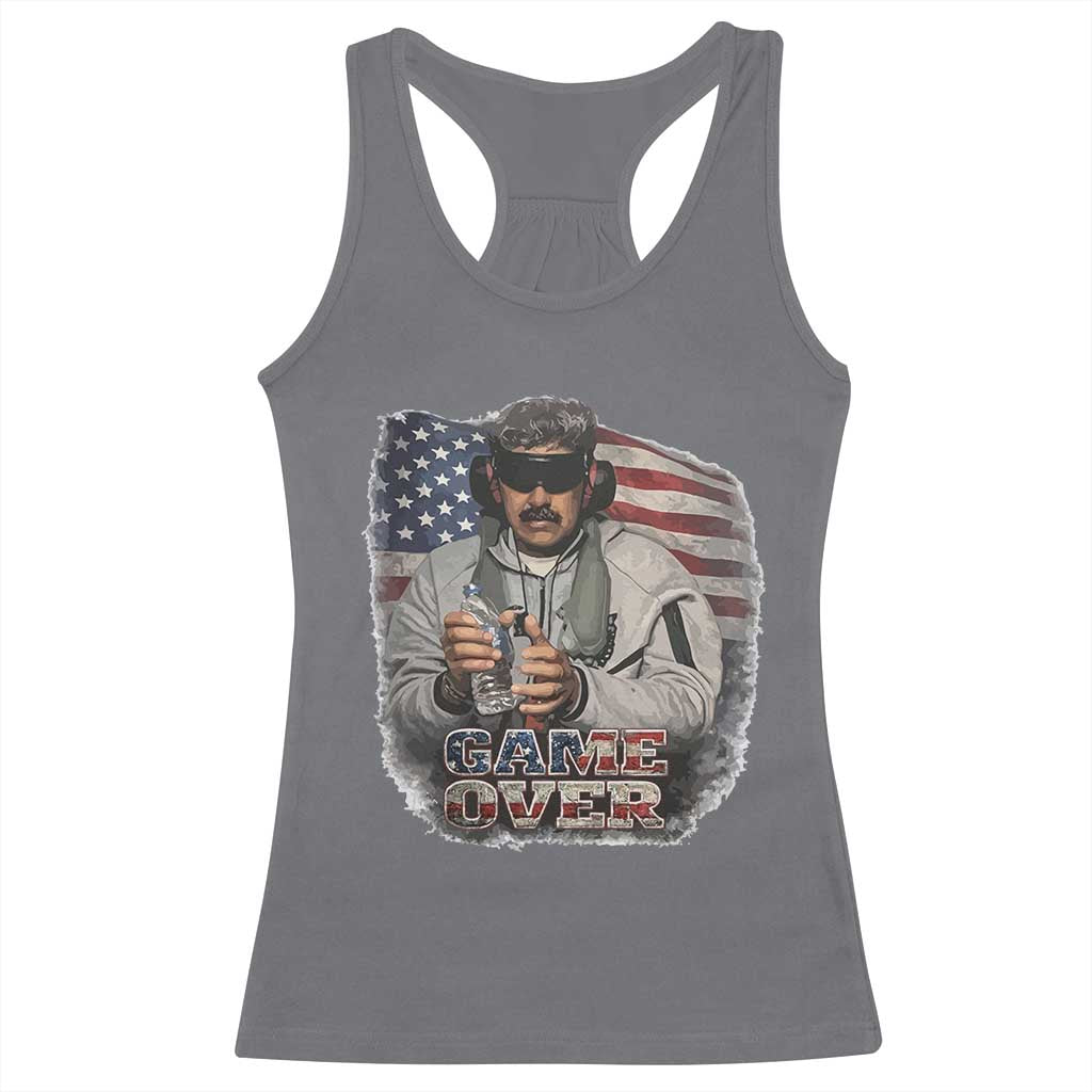 Game Over Maduro Dictator Racerback Tank Top Political Justice American Flag Politics Satire - Wonder Print Shop