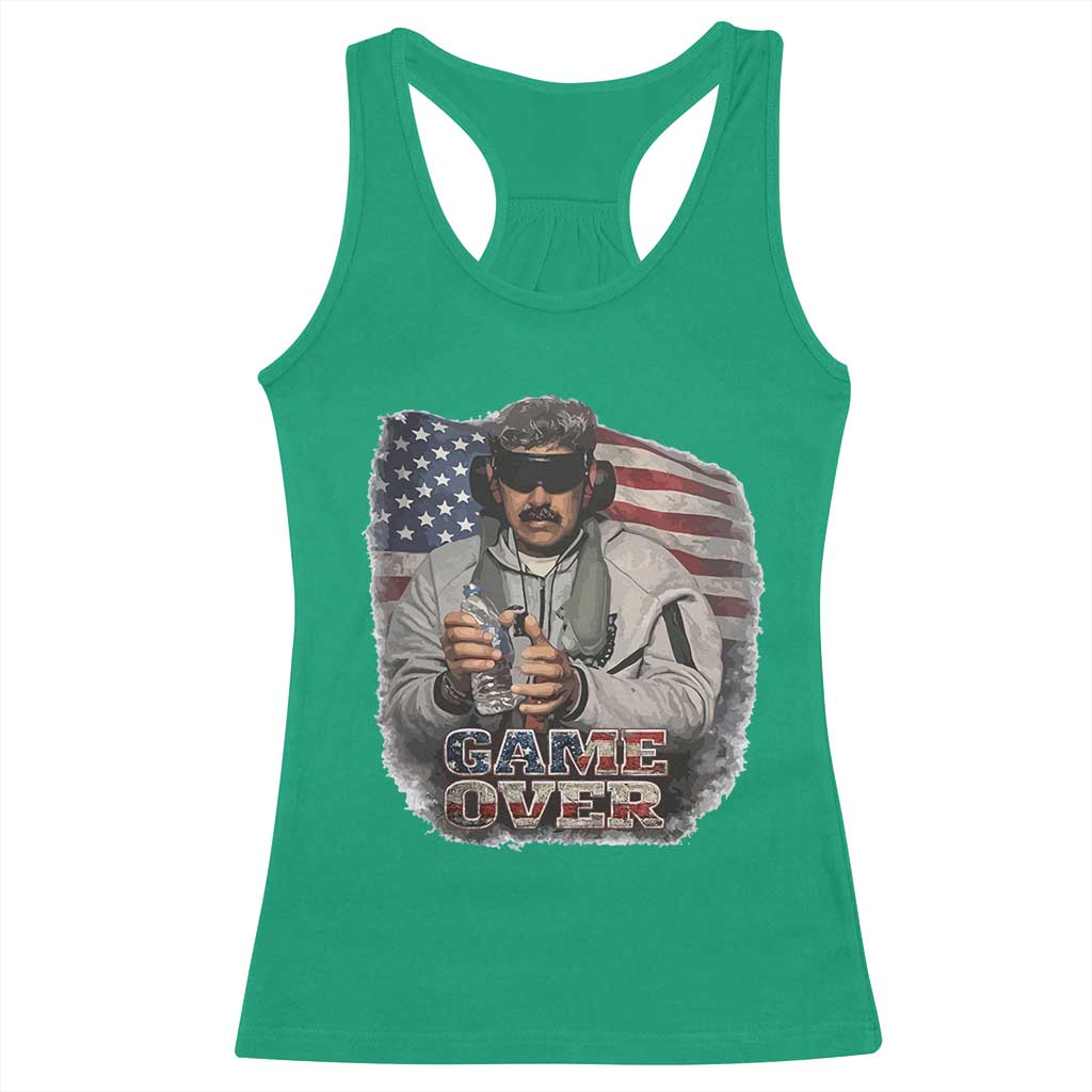 Game Over Maduro Dictator Racerback Tank Top Political Justice American Flag Politics Satire - Wonder Print Shop