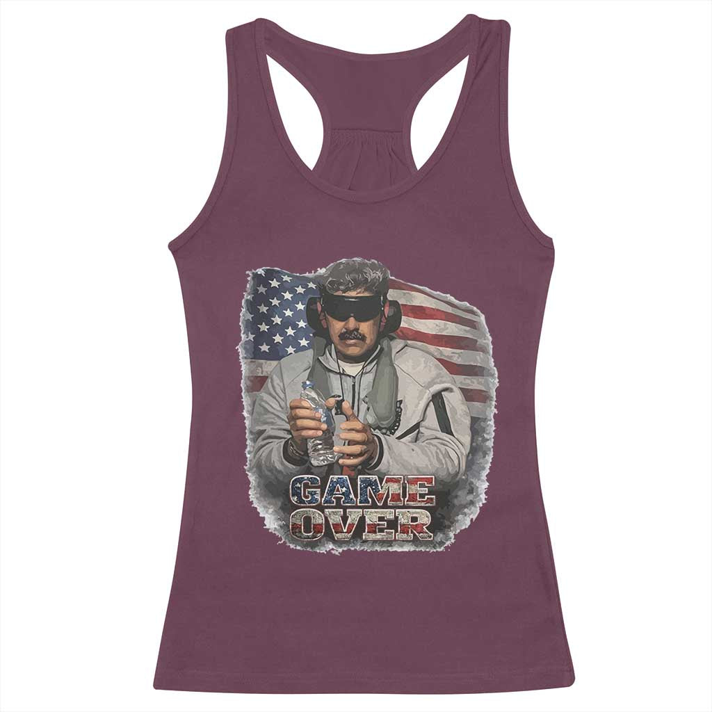 Game Over Maduro Dictator Racerback Tank Top Political Justice American Flag Politics Satire - Wonder Print Shop