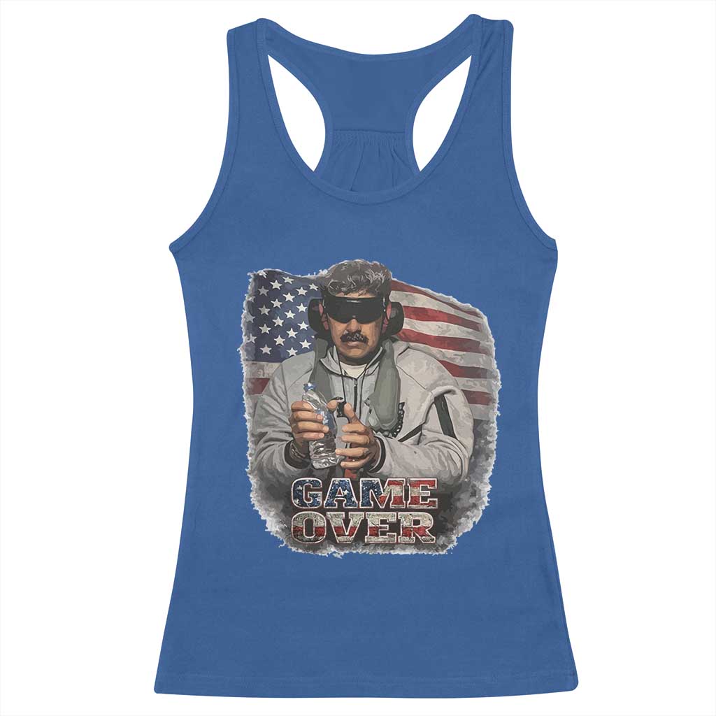 Game Over Maduro Dictator Racerback Tank Top Political Justice American Flag Politics Satire - Wonder Print Shop