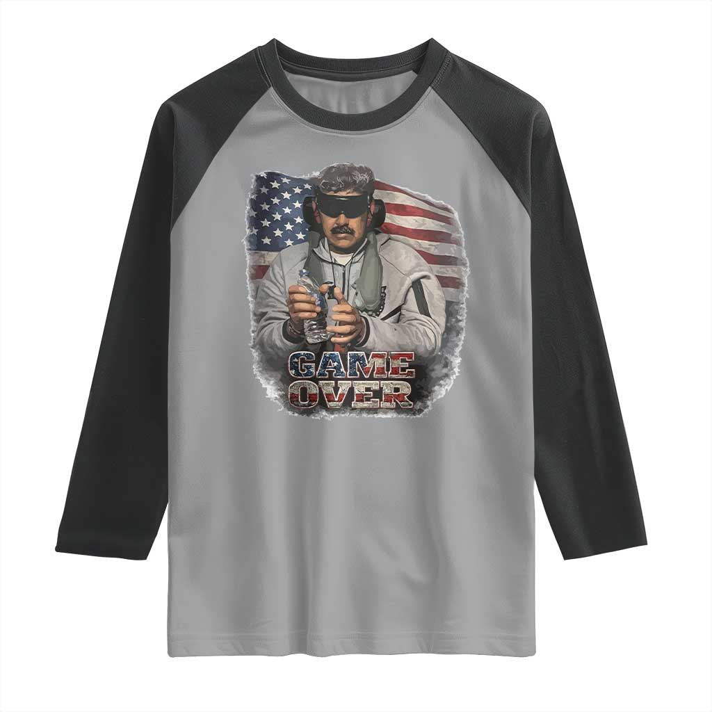 Game Over Maduro Dictator Raglan Shirt Political Justice American Flag Politics Satire - Wonder Print Shop