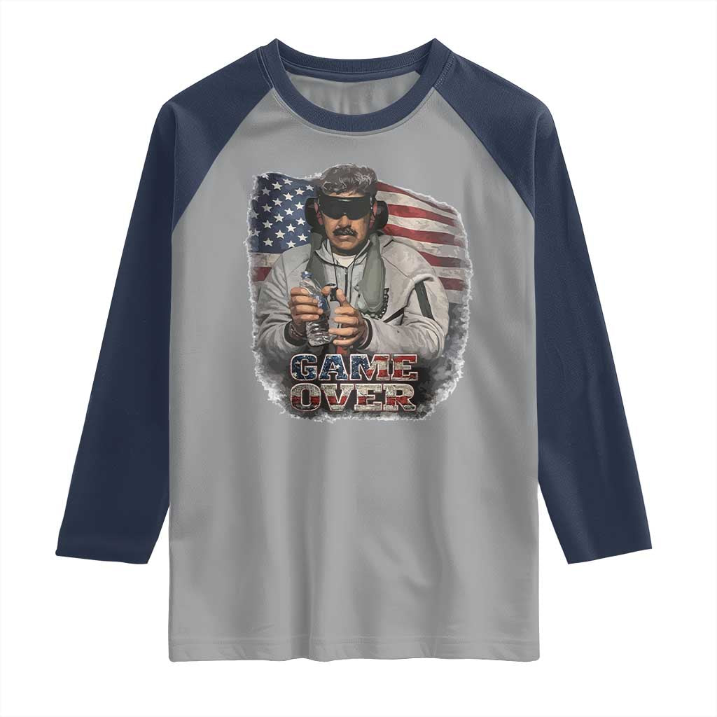 Game Over Maduro Dictator Raglan Shirt Political Justice American Flag Politics Satire - Wonder Print Shop