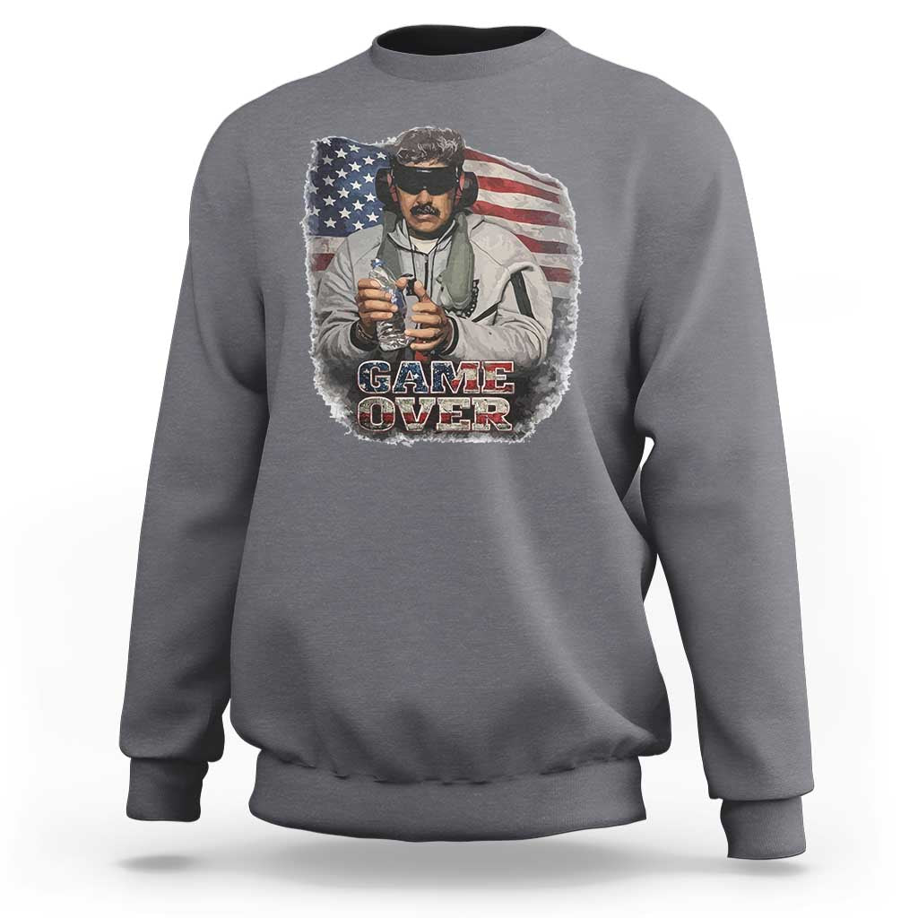 Game Over Maduro Dictator Sweatshirt Political Justice American Flag Politics Satire - Wonder Print Shop