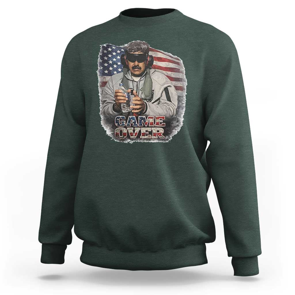 Game Over Maduro Dictator Sweatshirt Political Justice American Flag Politics Satire - Wonder Print Shop