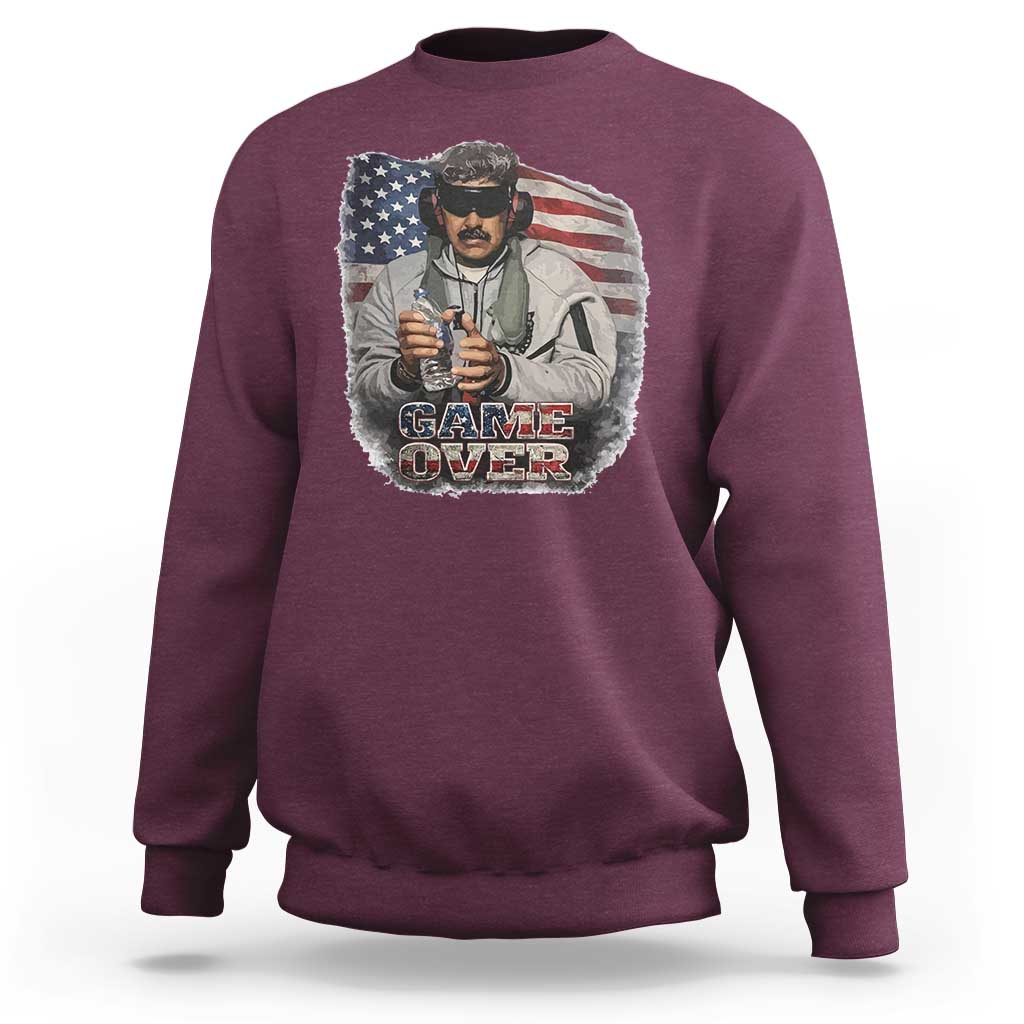 Game Over Maduro Dictator Sweatshirt Political Justice American Flag Politics Satire - Wonder Print Shop