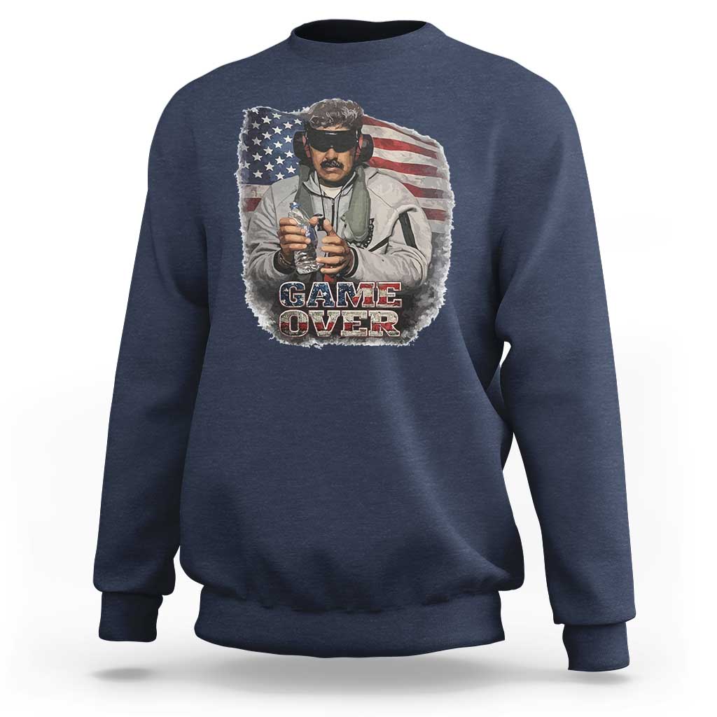 Game Over Maduro Dictator Sweatshirt Political Justice American Flag Politics Satire - Wonder Print Shop