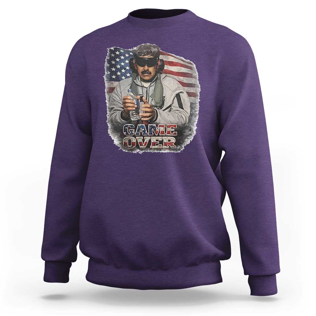 Game Over Maduro Dictator Sweatshirt Political Justice American Flag Politics Satire - Wonder Print Shop