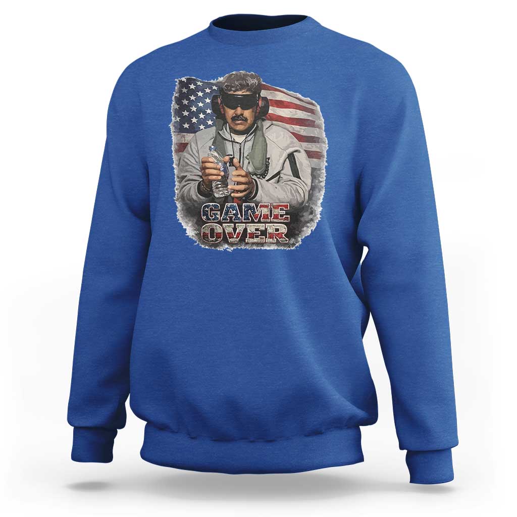 Game Over Maduro Dictator Sweatshirt Political Justice American Flag Politics Satire - Wonder Print Shop