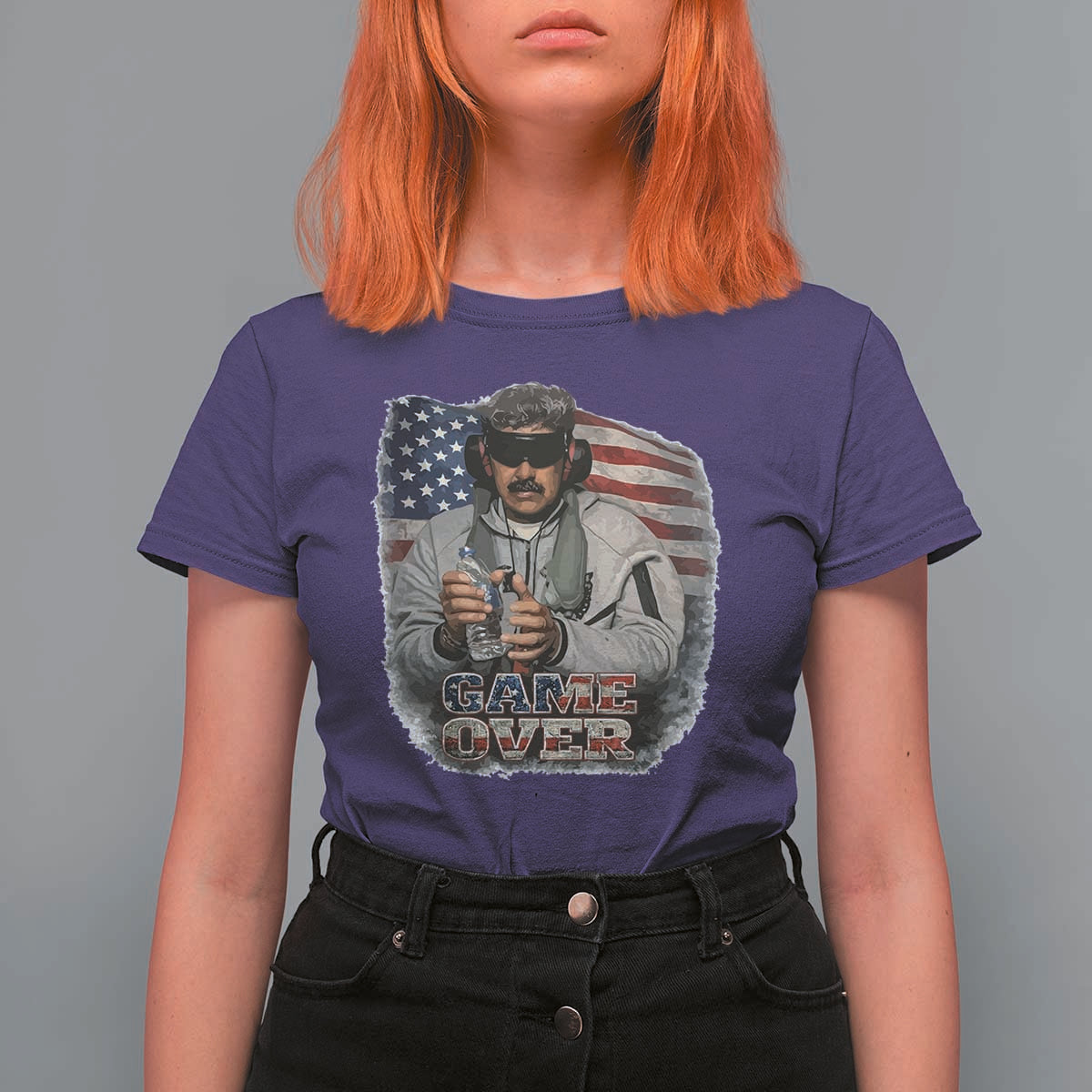 Game Over Maduro Dictator T Shirt For Women Political Justice American Flag Politics Satire - Wonder Print Shop