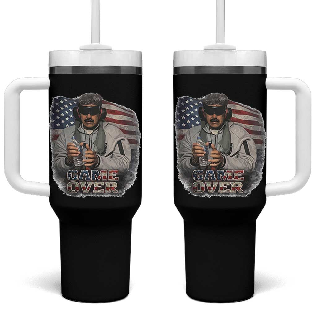Game Over Maduro Dictator Tumbler With Handle Political Justice American Flag Politics Satire - Wonder Print Shop