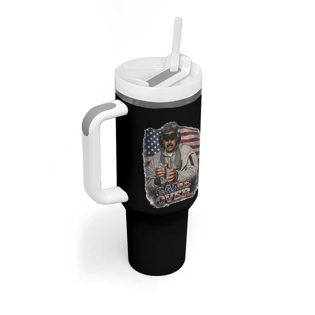 Game Over Maduro Dictator Tumbler With Handle Political Justice American Flag Politics Satire - Wonder Print Shop