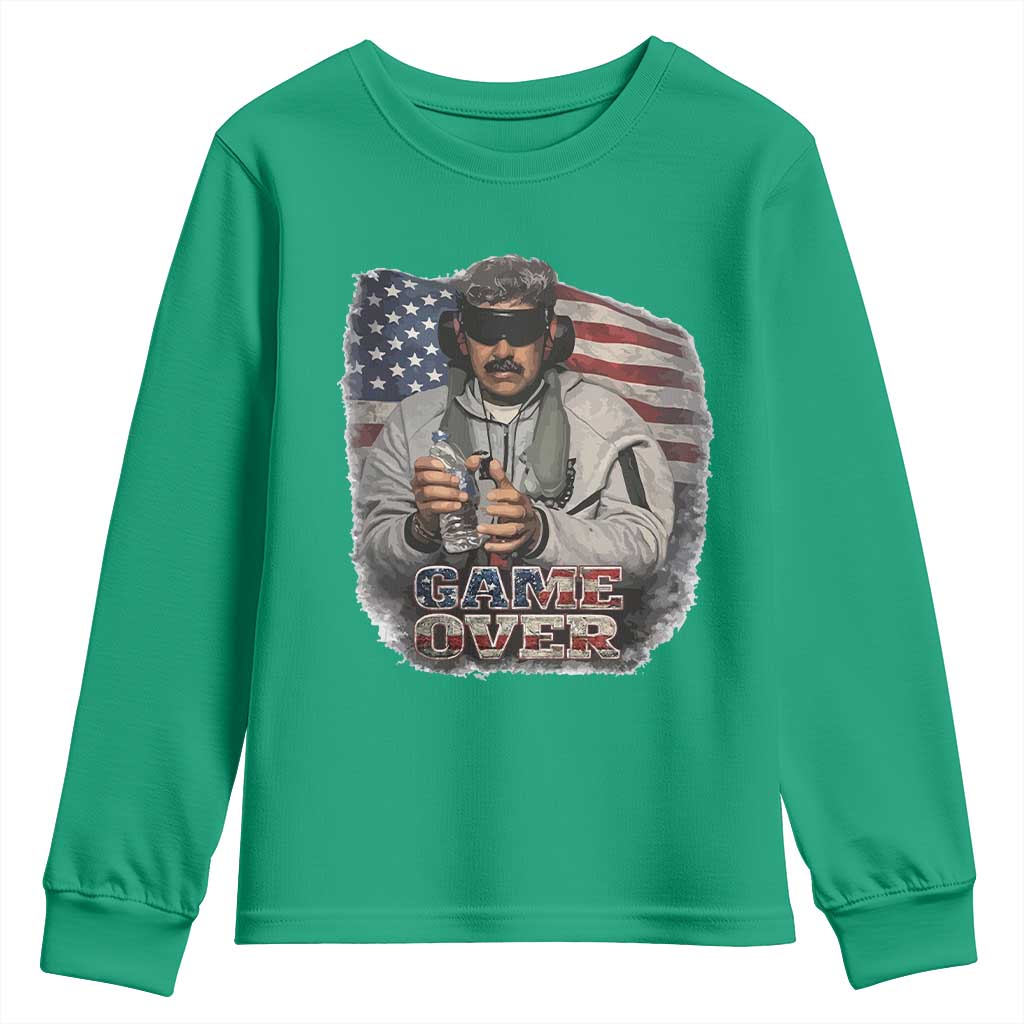 Game Over Maduro Dictator Youth Sweatshirt Political Justice American Flag Politics Satire - Wonder Print Shop