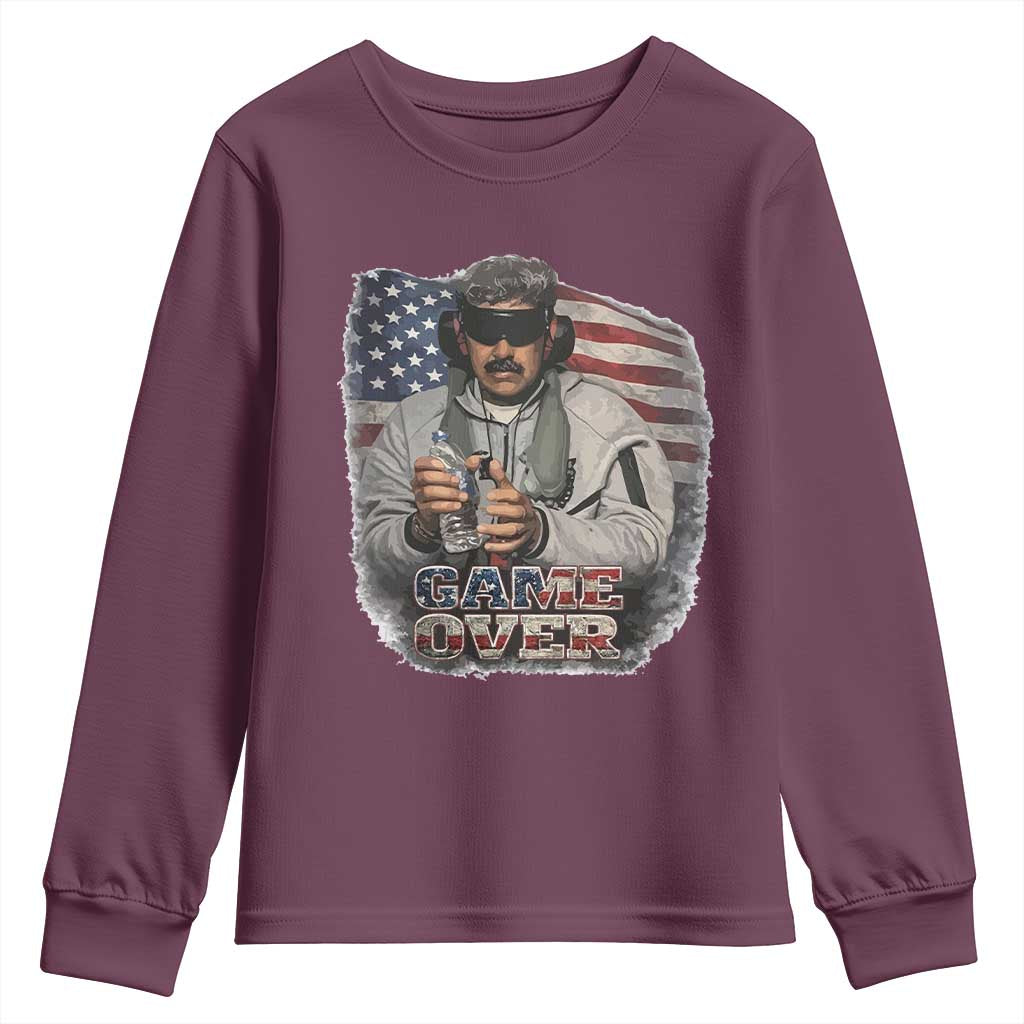 Game Over Maduro Dictator Youth Sweatshirt Political Justice American Flag Politics Satire - Wonder Print Shop