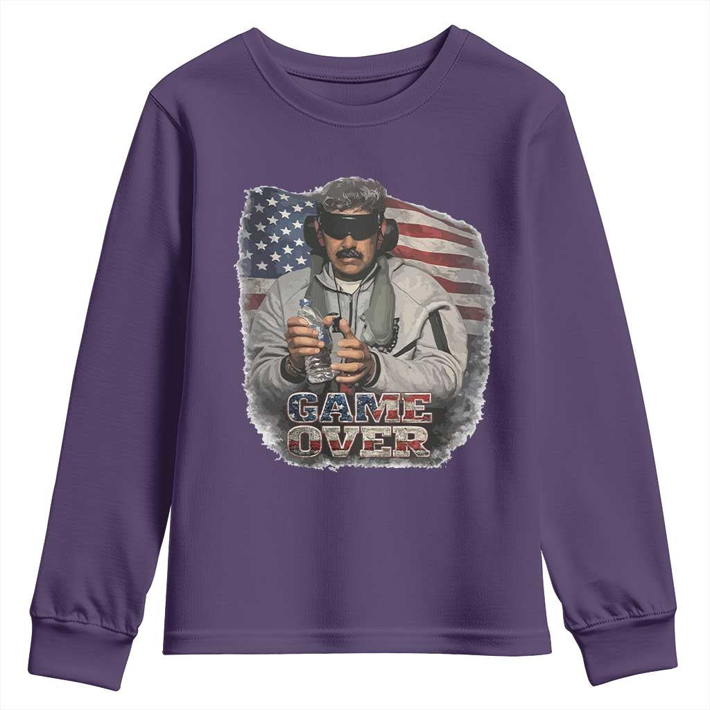 Game Over Maduro Dictator Youth Sweatshirt Political Justice American Flag Politics Satire - Wonder Print Shop