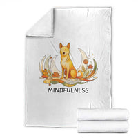 Mindful Aloka the Dog Mindfulness Throw Blanket Zen Lotus Spiritual Calm
