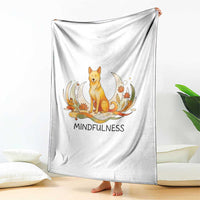 Mindful Aloka the Dog Mindfulness Throw Blanket Zen Lotus Spiritual Calm