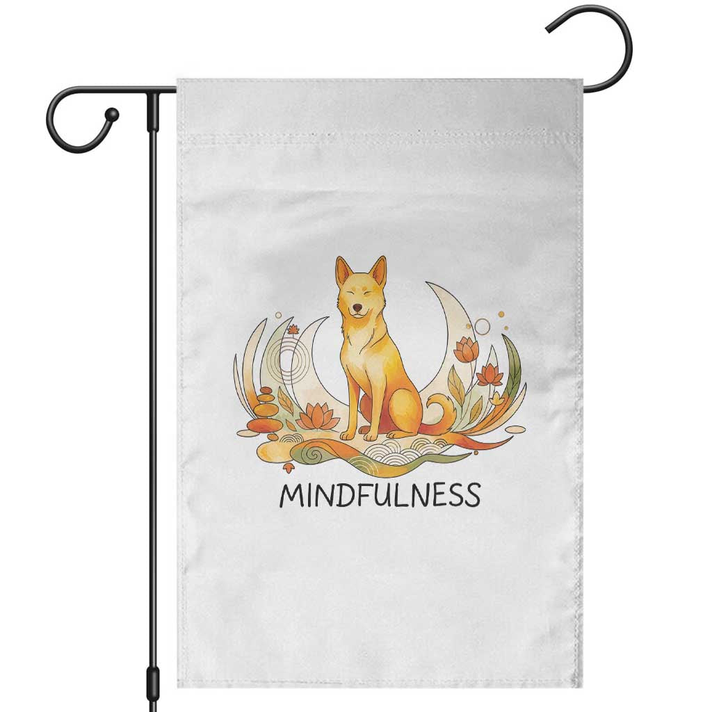 Mindful Aloka the Dog Mindfulness Garden Flag Zen Lotus Spiritual Calm